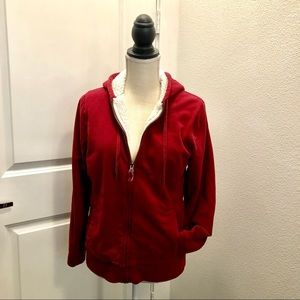L.L.Bean Women’s Red Full-Zip Hooded Sweatshirt